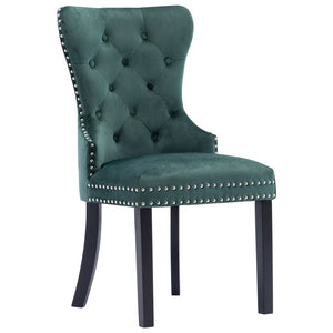 Sedie da Pranzo 2 pz Verde Scuro in Velluto cod mxl 20651