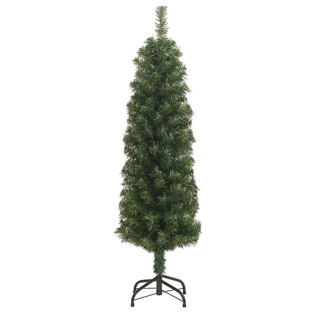 Albero di Natale Artificiale Sottile con Base Verde 150 cm PVC 320949