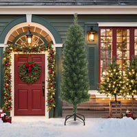 Albero di Natale Artificiale Sottile con Base Verde 210 cm PVC 320951