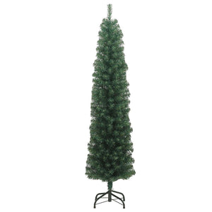 Albero di Natale Artificiale Sottile con Base Verde 210 cm PVC 320951