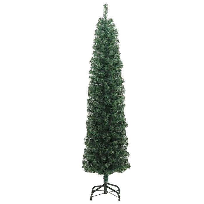 Albero di Natale Artificiale Sottile con Base Verde 210 cm PVC 320951