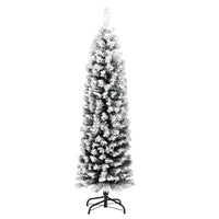 Albero di Natale Artificiale-Albero Natalizio con Neve Fioccata Verde 150 cm PVC 700762