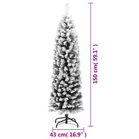 Albero di Natale Artificiale-Albero Natalizio con Neve Fioccata Verde 150 cm PVC 700762