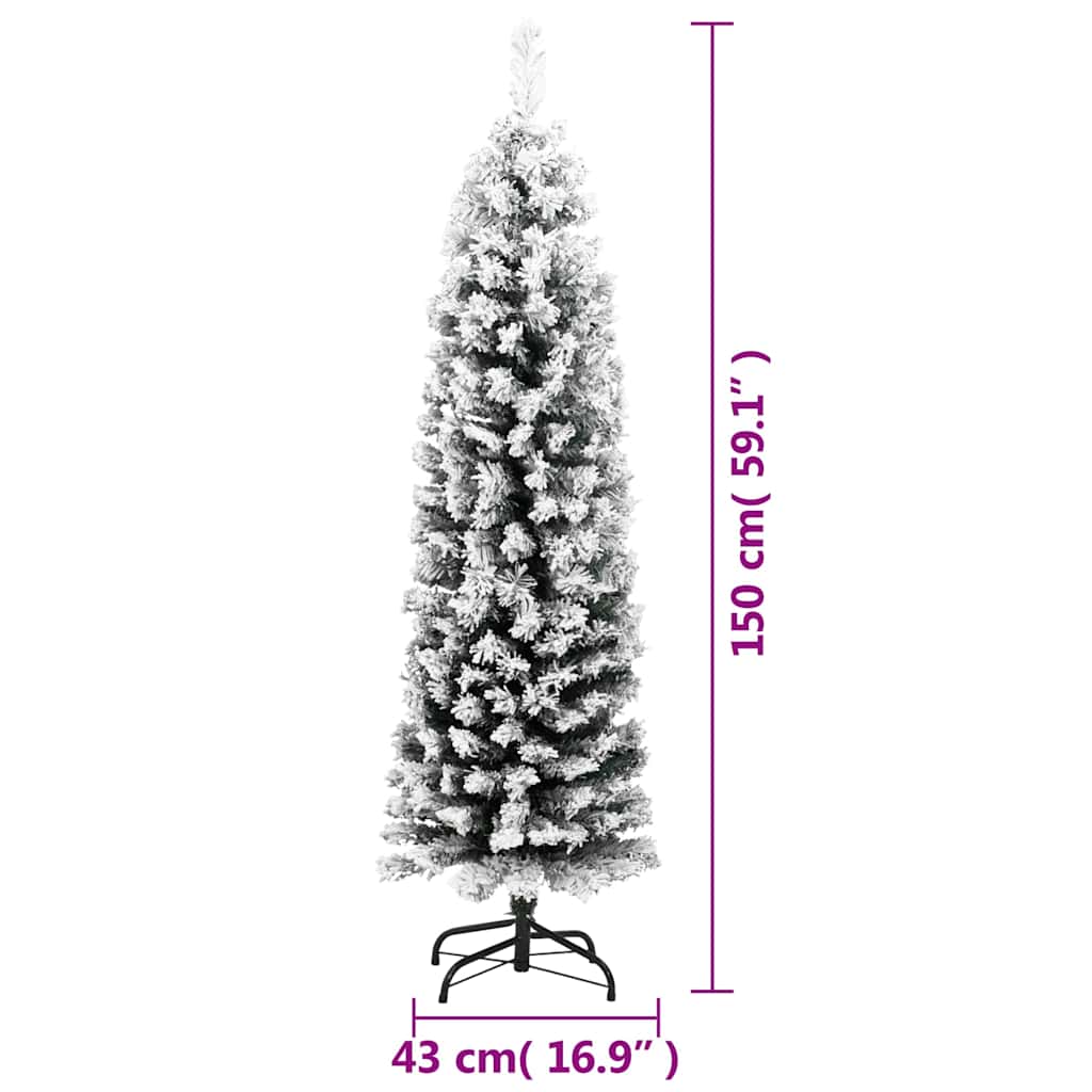 Albero di Natale Artificiale con Neve Fioccata Verde 150 cm PVC 320953