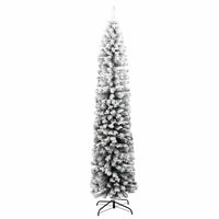 Albero di Natale Artificiale Sottile con Neve Verde 210 cm PVC