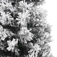 Albero di Natale Artificiale-Decorazioni natalizie con Neve Fioccata Verde 210 cm PVC