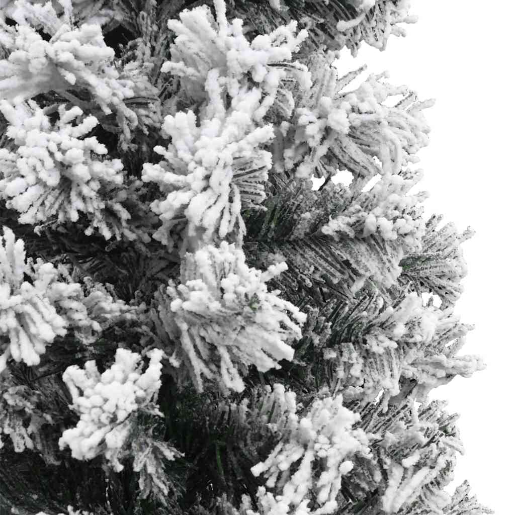 Albero di Natale Artificiale Sottile con Neve Verde 210 cm PVC
