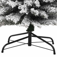 Albero di Natale Artificiale Sottile con Neve Verde 210 cm PVC