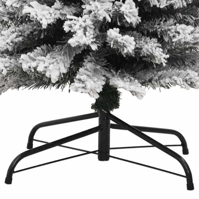 Albero di Natale Artificiale Sottile con Neve Verde 210 cm PVC