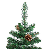 Albero di Natale Sottile con Legno Vero e Neve Verde 210 cm 320962