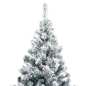 Albero di Natale Artificiale-Albero Natalizio con Neve Fioccata Verde 180 cm PVC