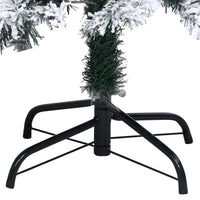 Albero di Natale Artificiale-Albero Natalizio con Neve Fioccata Verde 180 cm PVC