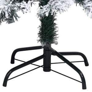 Albero di Natale Artificiale-Albero Natalizio con Neve Fioccata Verde 180 cm PVC