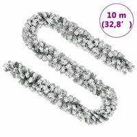 Ghirlanda Natalizia con Neve Verde 10 m in PVC 320968