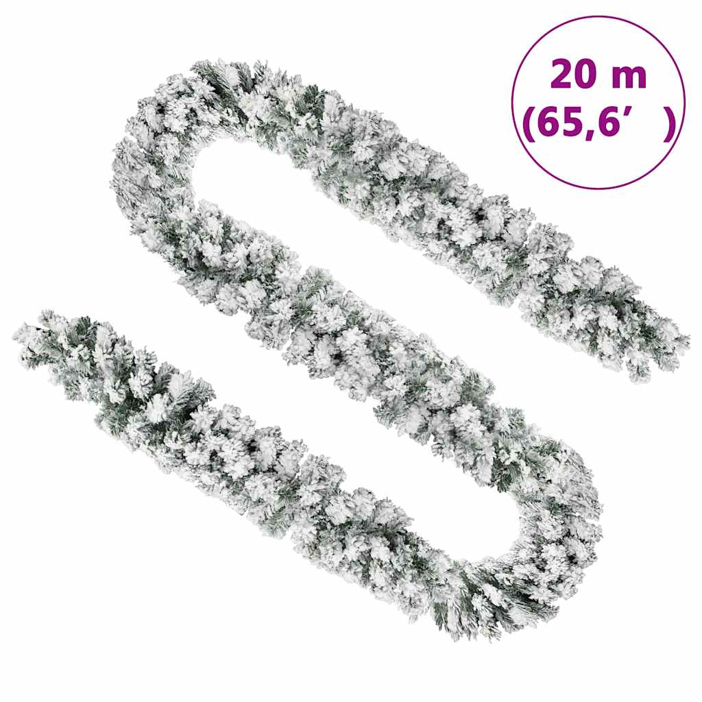 Ghirlanda Natalizia con Neve Verde 20 m in PVC 320969
