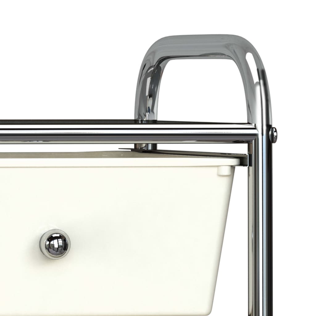 Carrello Portaoggetti Mobile con 4 Cassetti Bianco in Plastica 320399