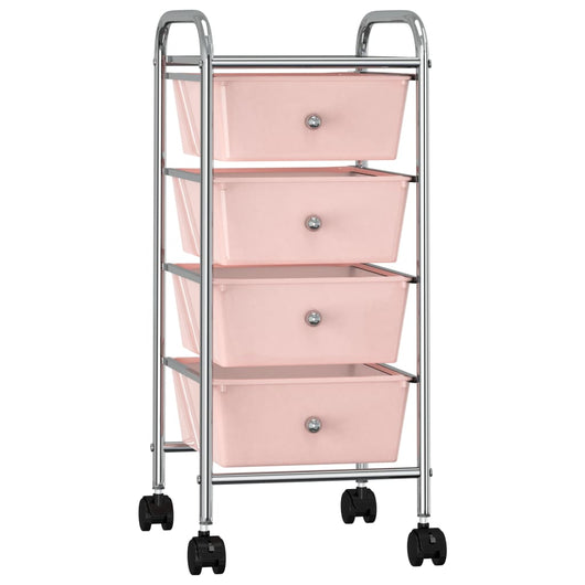 Carrello Portaoggetti Mobile con 4 Cassetti Rosa in Plastica cod mxl 46411