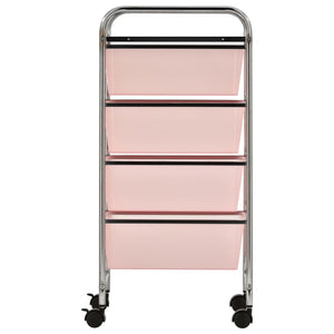 Carrello Portaoggetti Mobile con 4 Cassetti Rosa in Plastica cod mxl 46411
