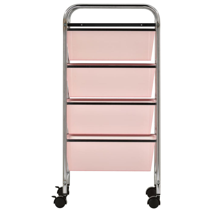 Carrello Portaoggetti Mobile con 4 Cassetti Rosa in Plastica cod mxl 46411