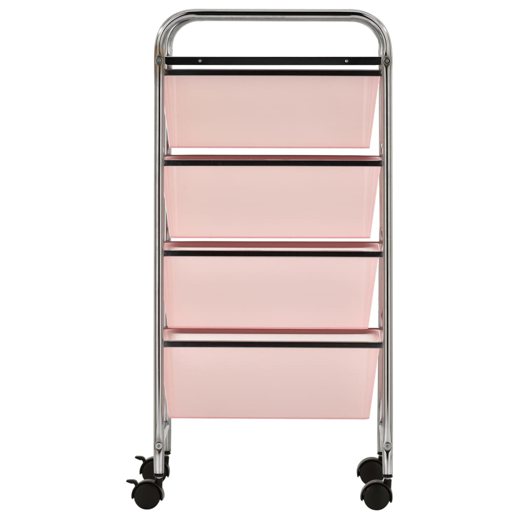 Carrello Portaoggetti Mobile con 4 Cassetti Rosa in Plastica 320400
