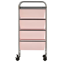 Carrello Portaoggetti Mobile con 4 Cassetti Rosa in Plastica 320400