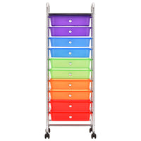 Carrello Portaoggetti con 10 Cassetti Multicolore in Plastica 320406