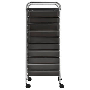 Carrello Portaoggetti XXL con 15 Cassetti Nero in Plastica 320407