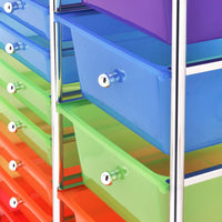Carrello Portaoggetti XXL 15 Cassetti Multicolore in Plastica 320410