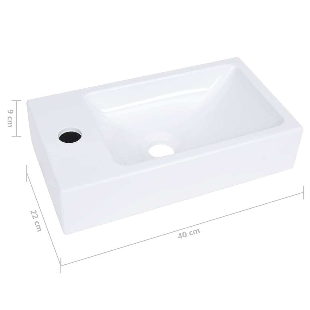 Lavabo 400x220x90 mm in SMC Bianco 146513