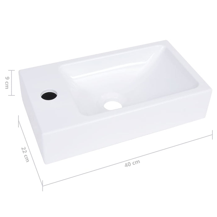 Lavabo 400x220x90 mm in SMC Bianco 146513