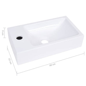 Lavabo-Lavandino-Lavello 400x220x90 mm in SMC Bianco