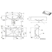 Lavabo 400x220x90 mm in SMC Bianco 146513