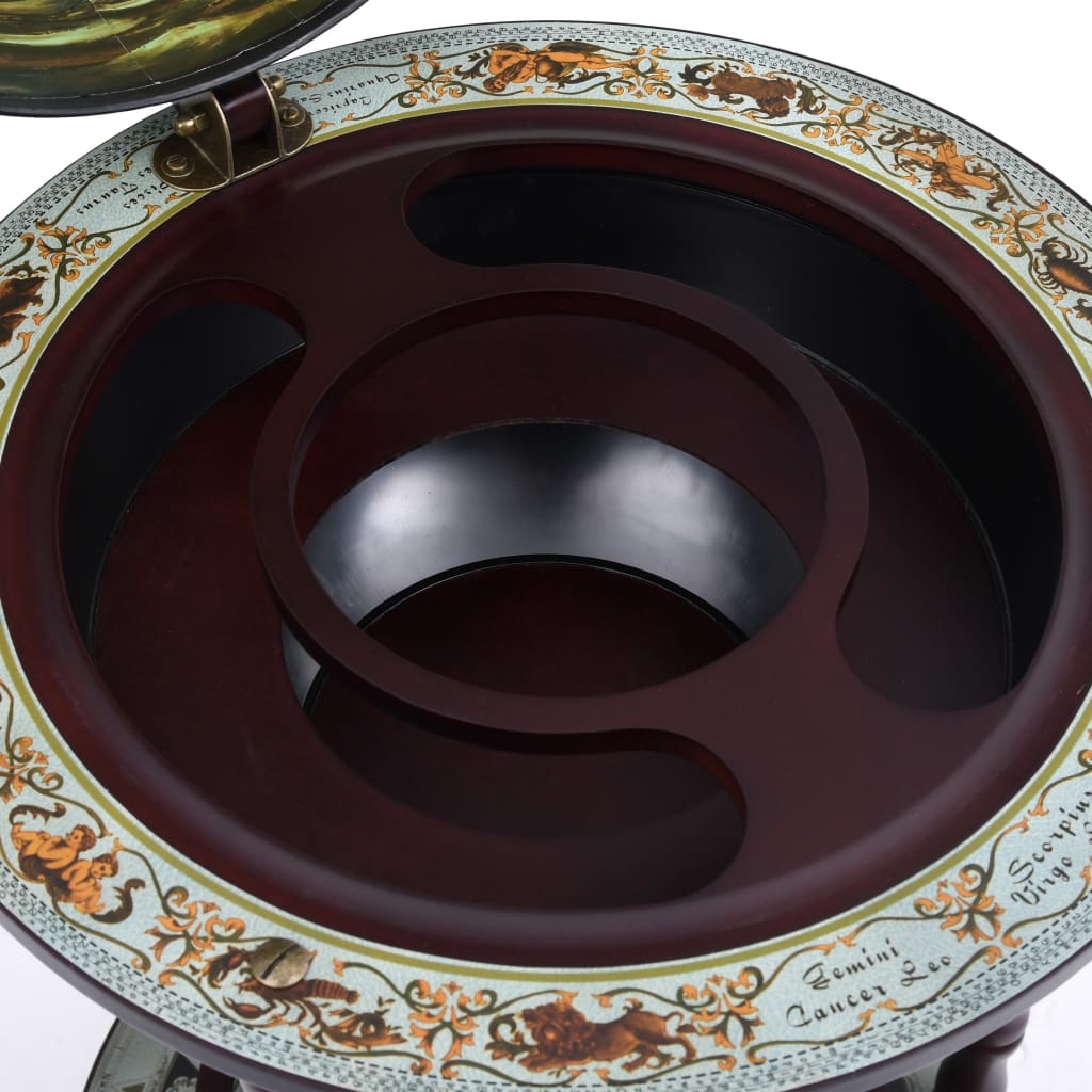 Minibar a Forma di Globo con Supporto in Legno di Eucalipto Blu cod mxl 49350