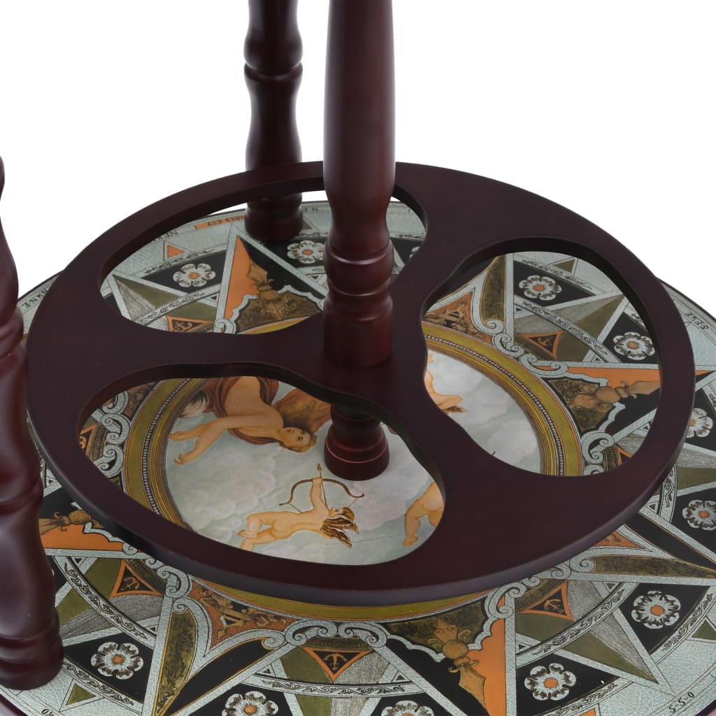 Minibar a Forma di Globo con Supporto in Legno di Eucalipto Blu 320905