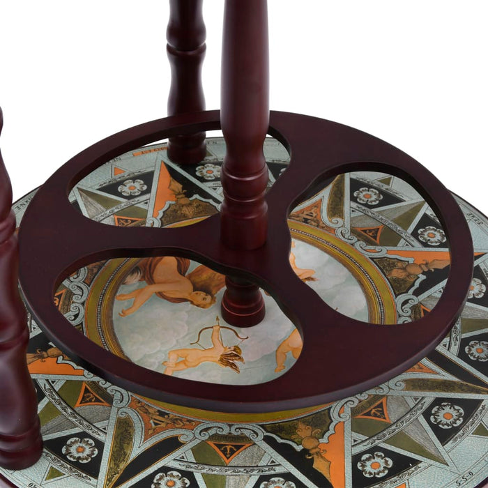 Minibar a Forma di Globo con Supporto in Legno di Eucalipto Blu 320905