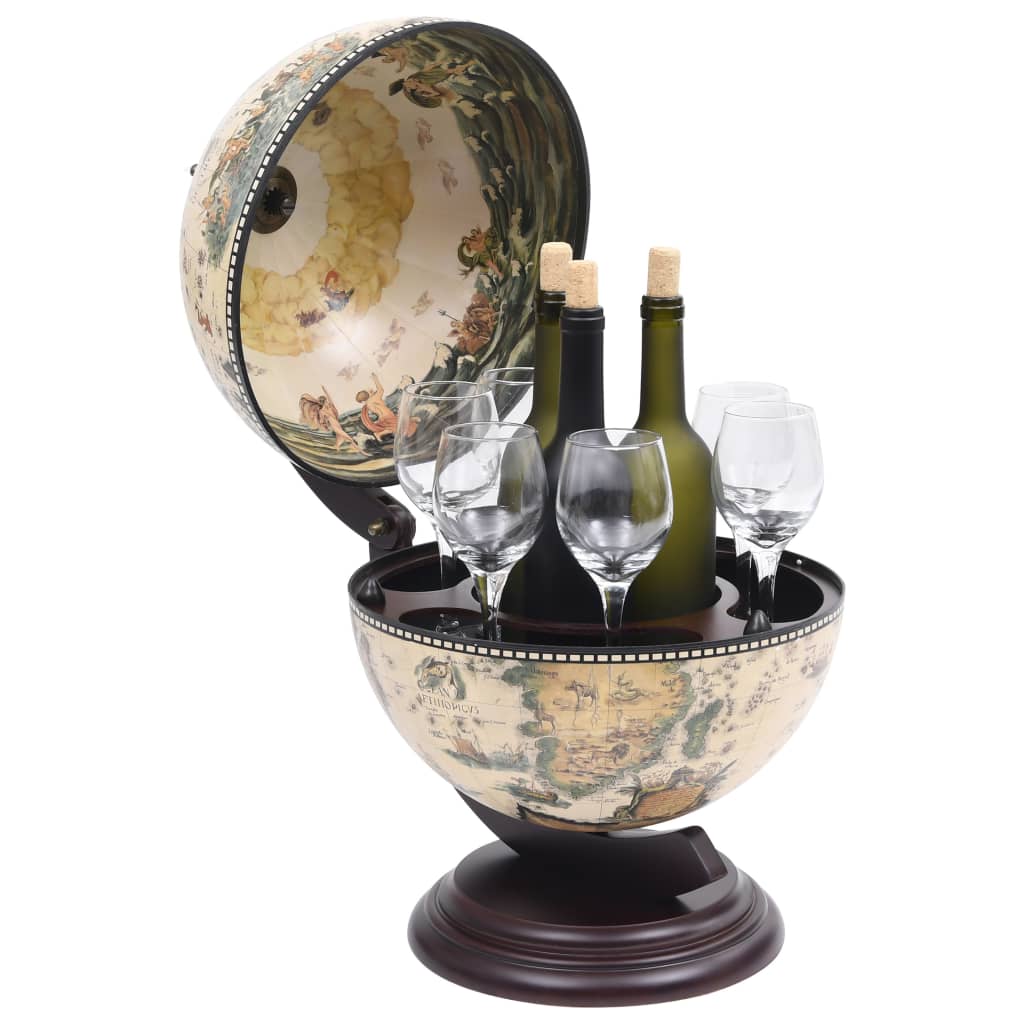 Minibar da Tavola a Globo Supporto per Vini in Eucalipto Bianco cod mxl 52515