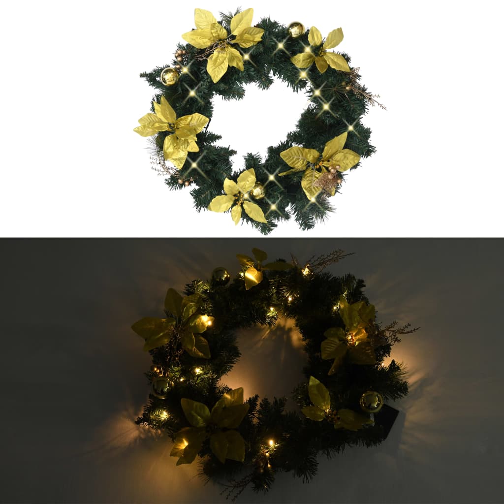 Ghirlanda di Natale con Lucine LED Verde 60 cm in PVC 320974