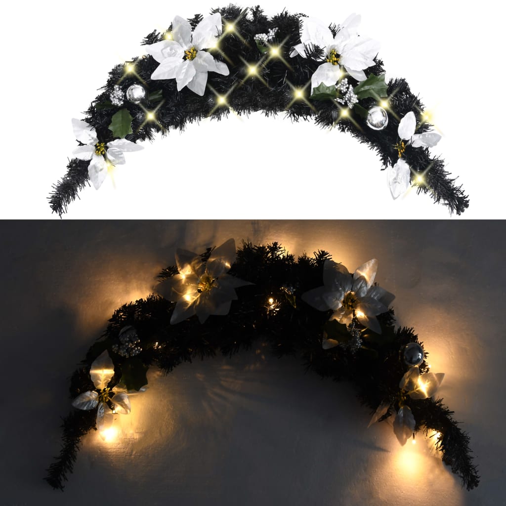 Ghirlanda di Natale ad Arco con Lucine LED-Decorazioni natalizie Verde 90 cm in PVC 590659