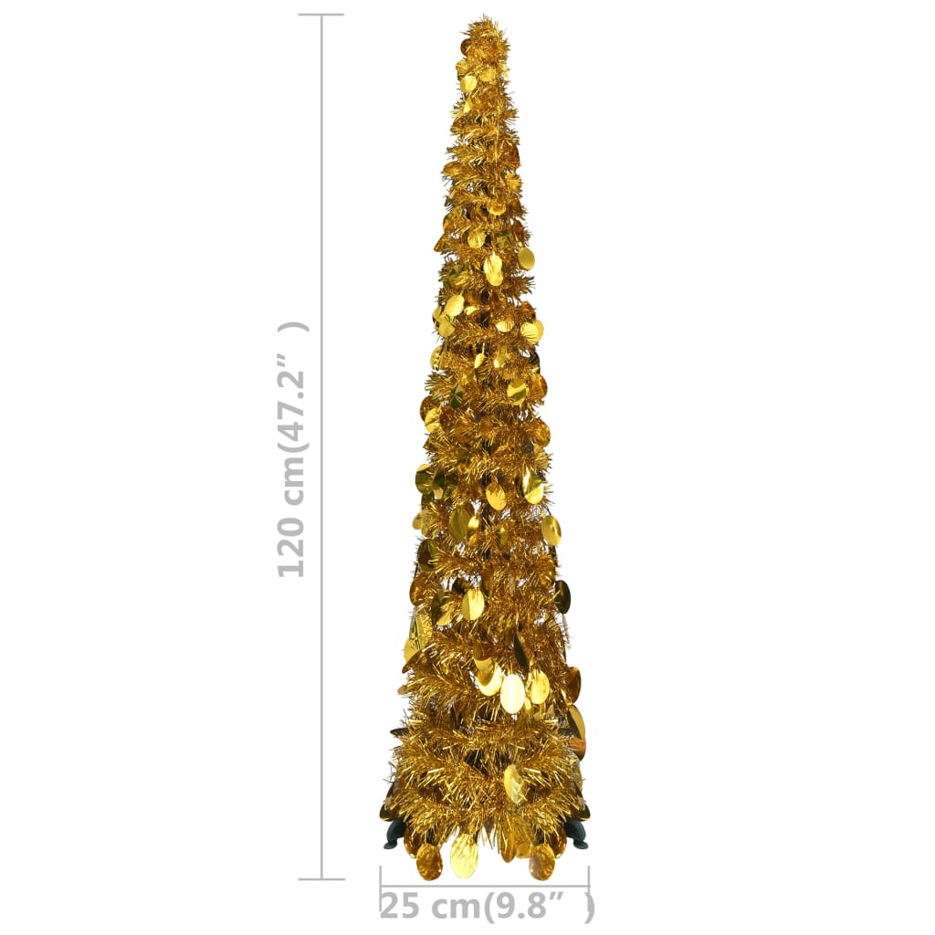 Albero di Natale Artificiale Apribile Dorato 120 cm PET 320982