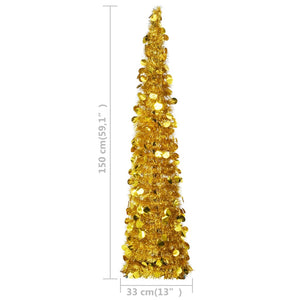 Albero di Natale Artificiale Apribile Dorato 150 cm PET 320983