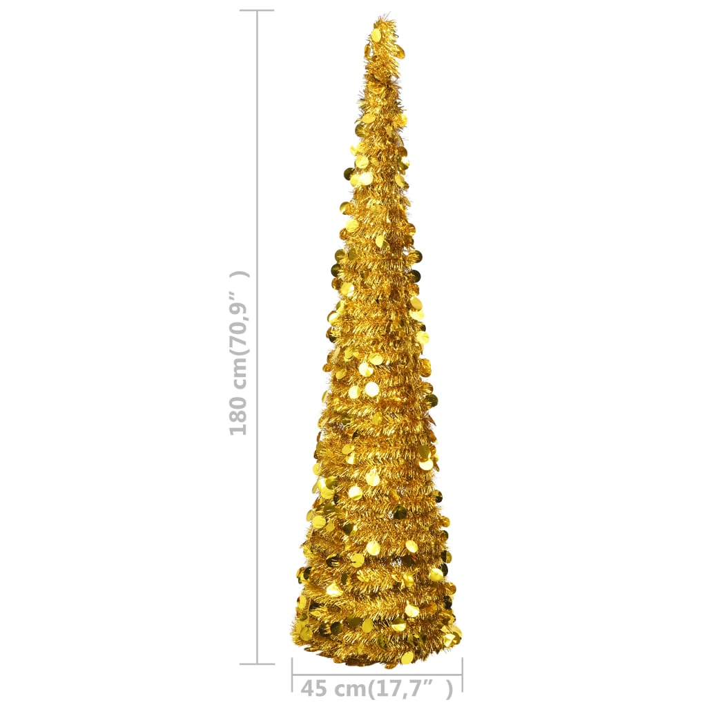 Albero di Natale Artificiale Apribile Oro 180 cm PET 320984