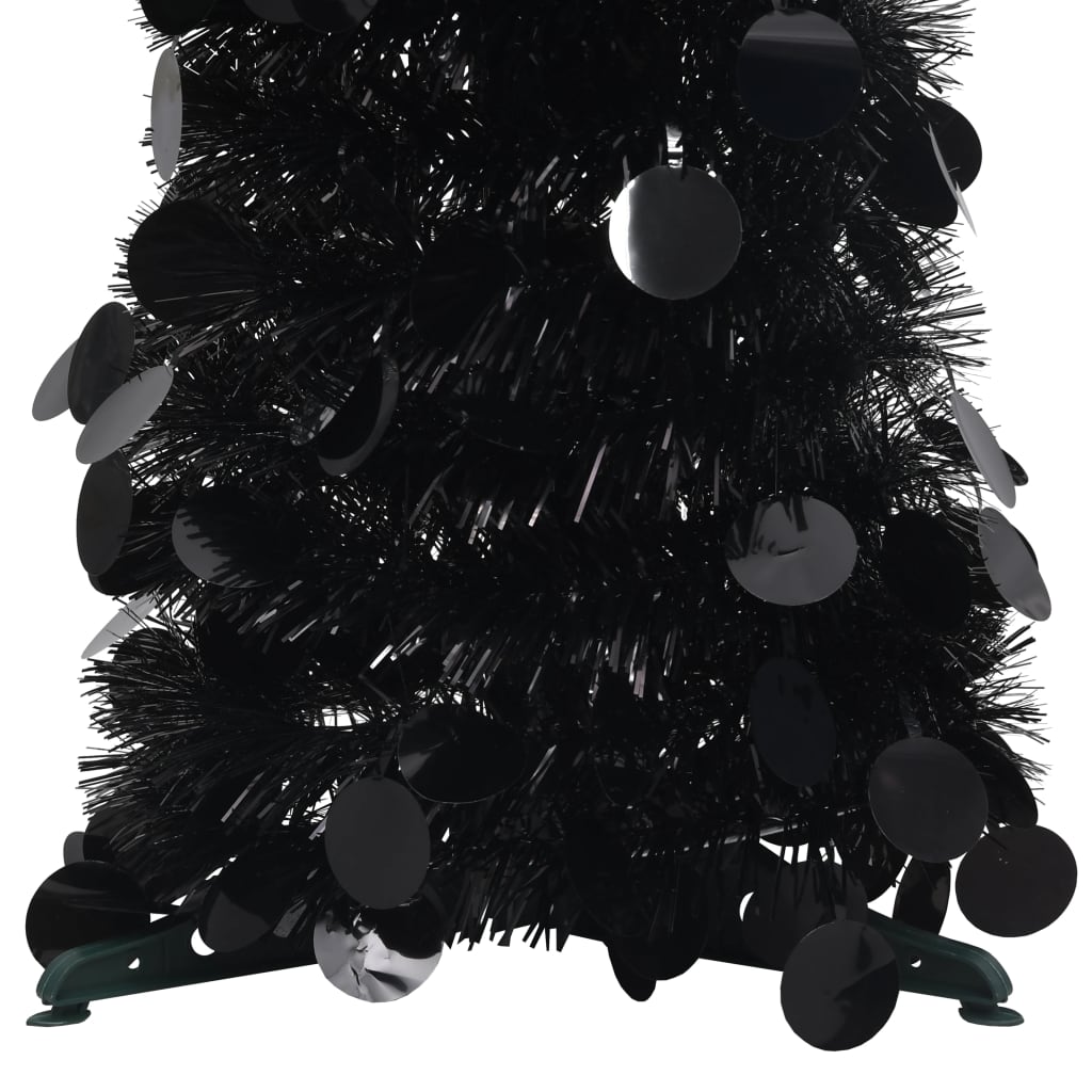 Albero di Natale Artificiale Apribile Nero 150 cm PET 320986