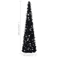 Albero di Natale Artificiale Apribile Nero 180 cm PET 320987