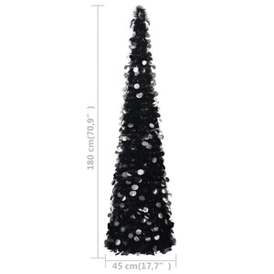 Albero di Natale Artificiale Apribile Nero 180 cm PET 320987