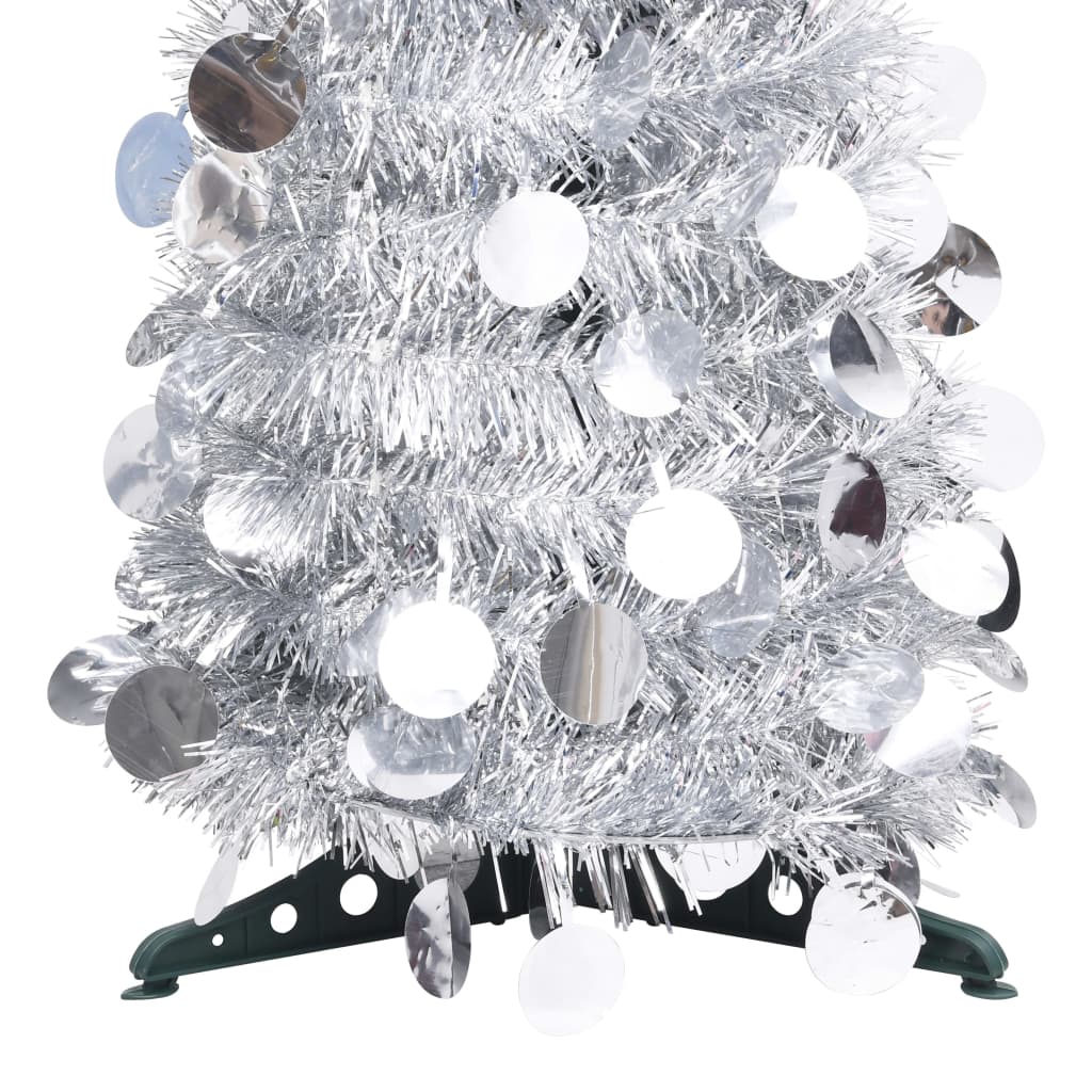 Albero di Natale Artificiale Apribile Argento 150 cm PET 320992