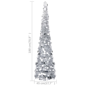 Albero di Natale Artificiale Apribile Argento 180 cm PET 320993
