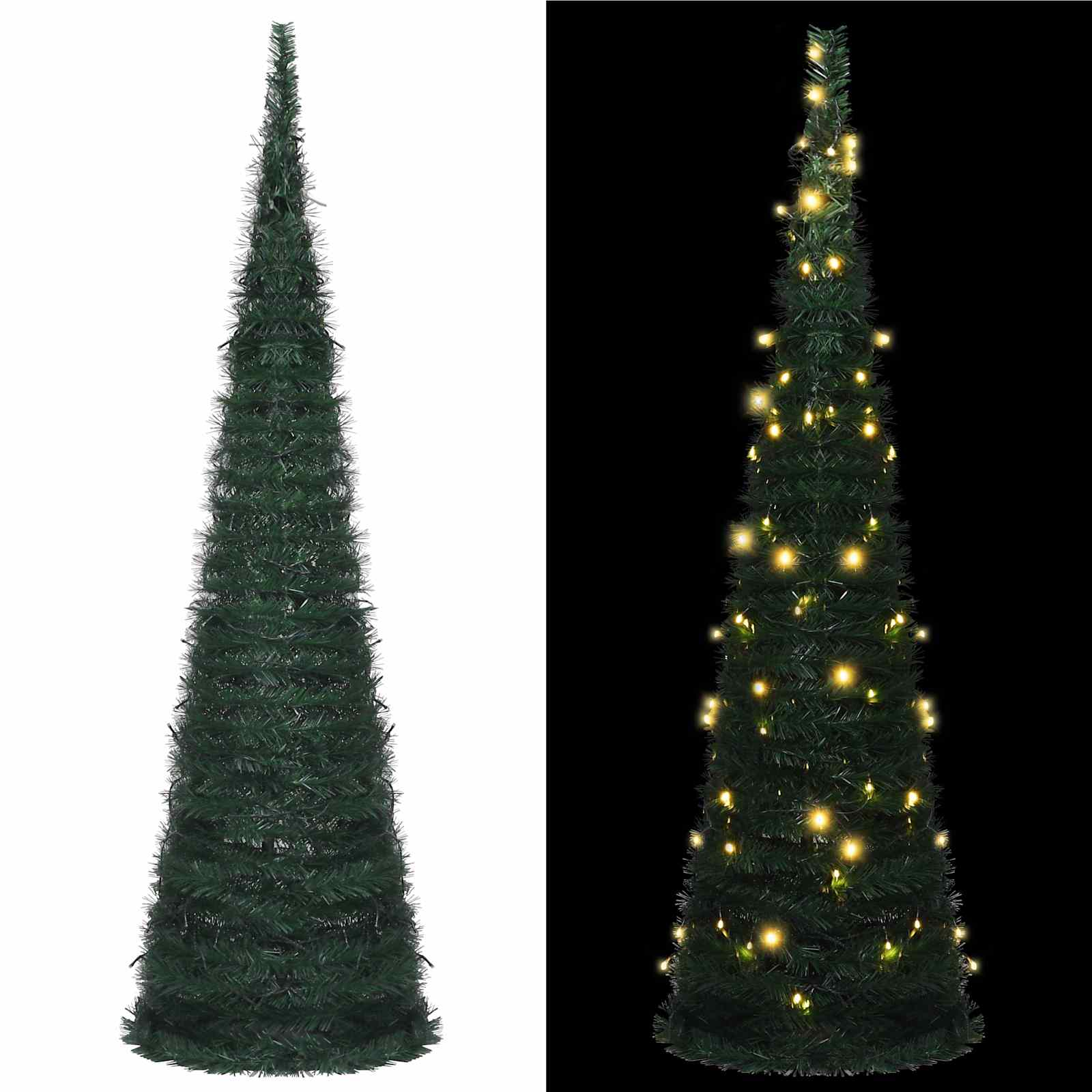 Albero di Natale with LED String Lights Verde 150 x 150 cm PVC 320994