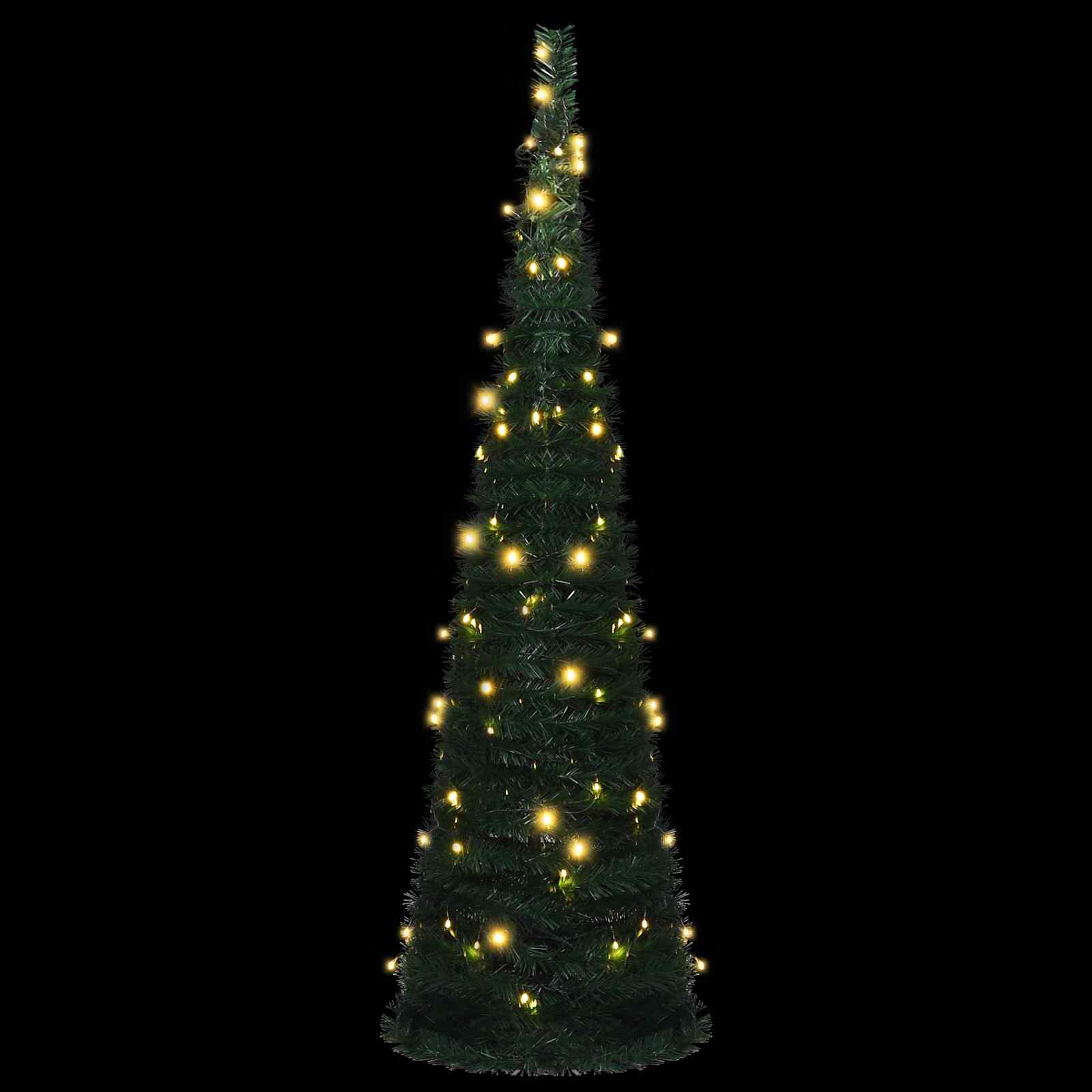 Albero di Natale with LED String Lights Verde 150 x 150 cm PVC 320994