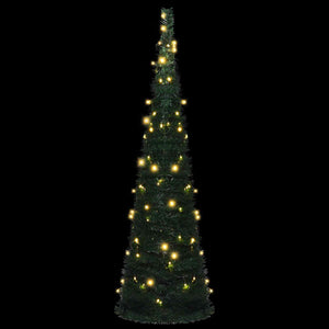 Albero di Natale with LED String Lights Verde 150 x 150 cm PVC 320994