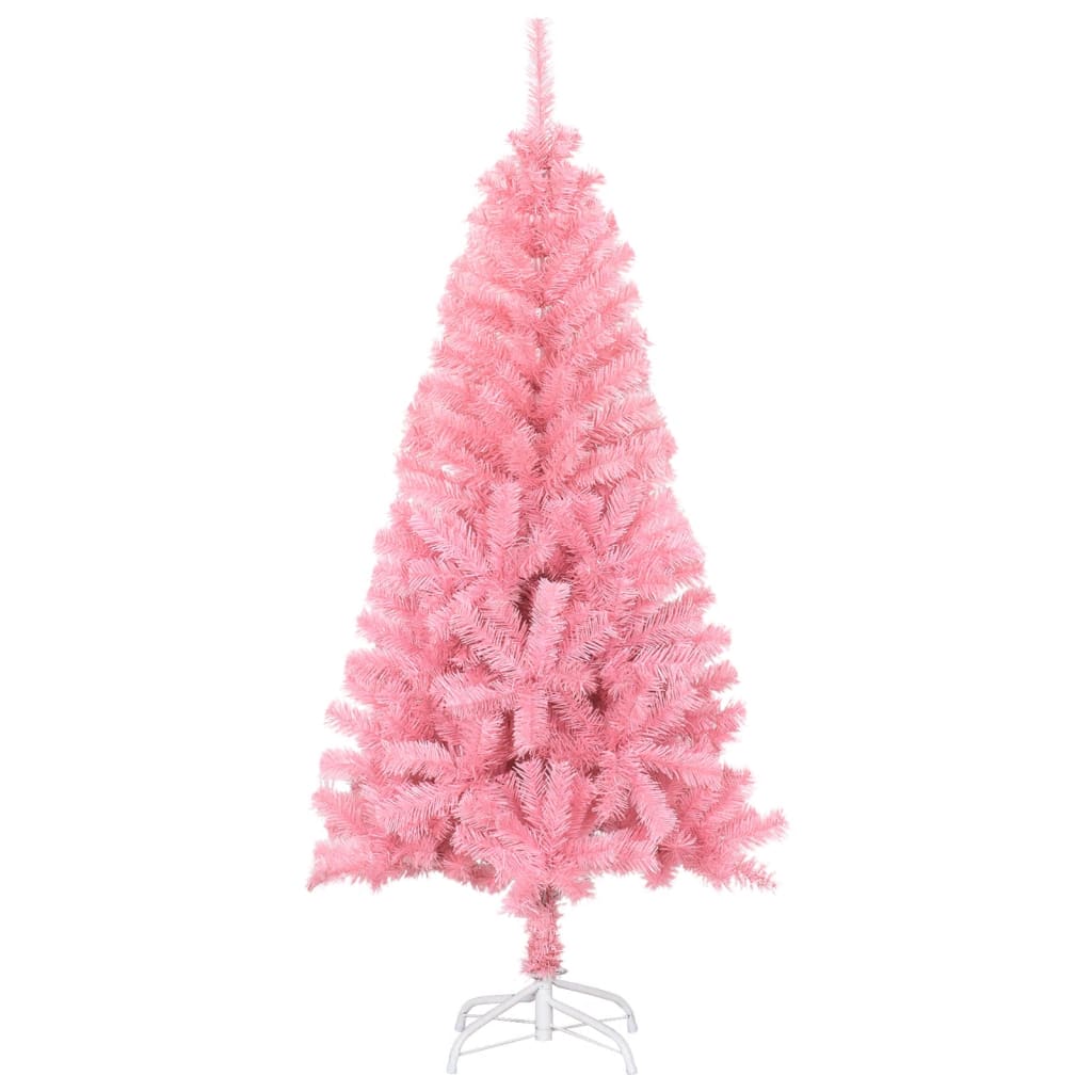 Albero di Natale Artificiale Sottile con Base Rosa 150 cm PVC 320997